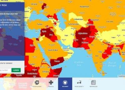 نقشه خطر سفر در سال 2020 منتشر شد: ایران امن تر از ترکیه، روسیه و عربستان