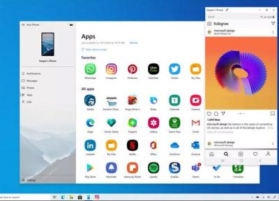 اجرای برنامه های اندروید در ویندوز 10 با ویژگی جدید Your Phone